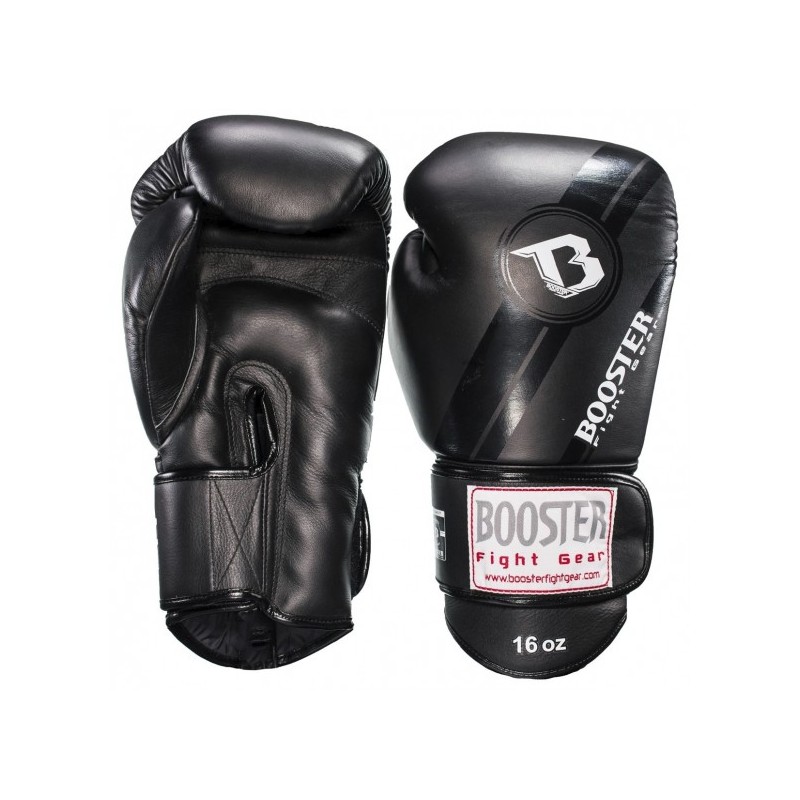 Gants de Boxe Booster noir "BGL 1 V3 BLACK FOIL", Muay Thai, Boxe Thai, Kickboxing, K-1