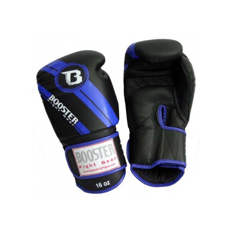 Gants de Boxe Booster bleu "BGL 1 V3 BLACK/BLUE", Muay Thai, Boxe Thai, Kickboxing, K-1