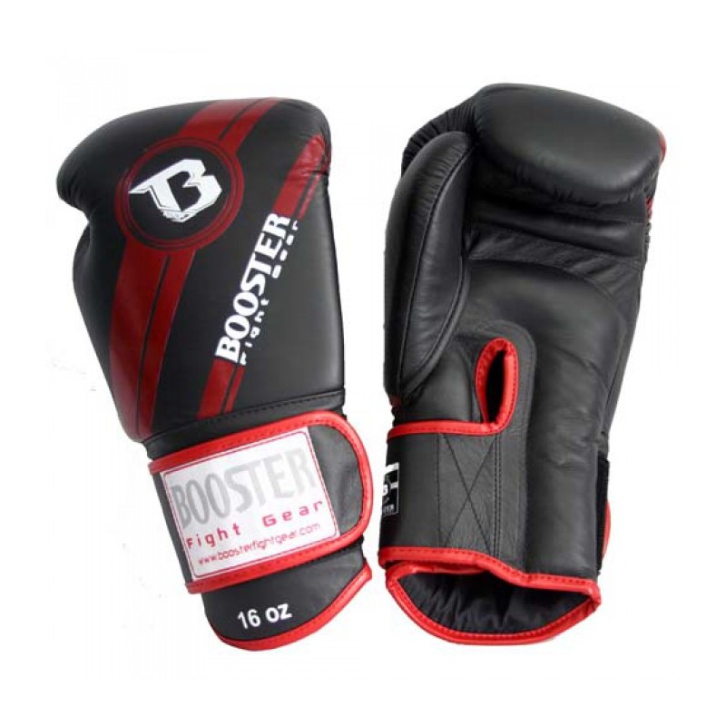 Gants de Boxe Booster rouge "BGL 1 V3 BLACK/RED FOIL", Muay Thai, Boxe Thai, Kickboxing, K-1