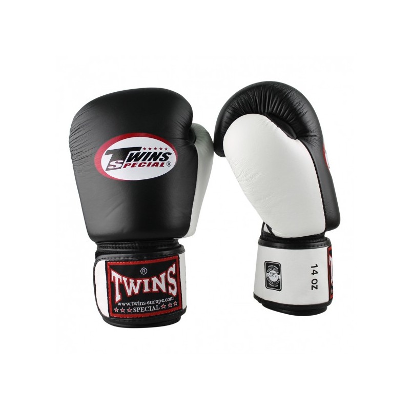 Boxing Gloves Twins black and white"Bgvl 3", Muay Thai, Thai Boxing, Kickboxing, K-1